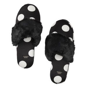 Victoria’s Secret Black & white polka dot slippers